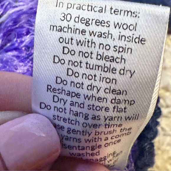 Saint + Sofia Purple Zigzag Mohair Blend Sweater M Y2K Barbiecore Maximalist - Picture 8 of 8